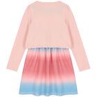 Younger Girls Pink & Blue Logo Dress, 2, hi-res