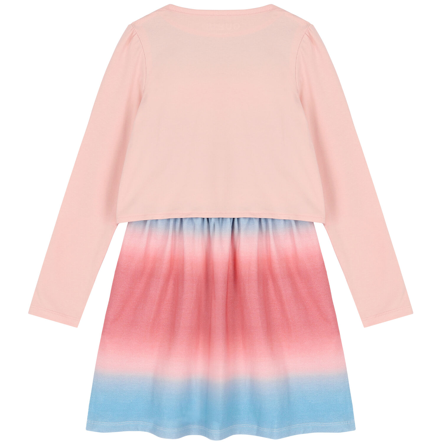 Younger Girls Pink & Blue Logo Dress, 2, hi-res