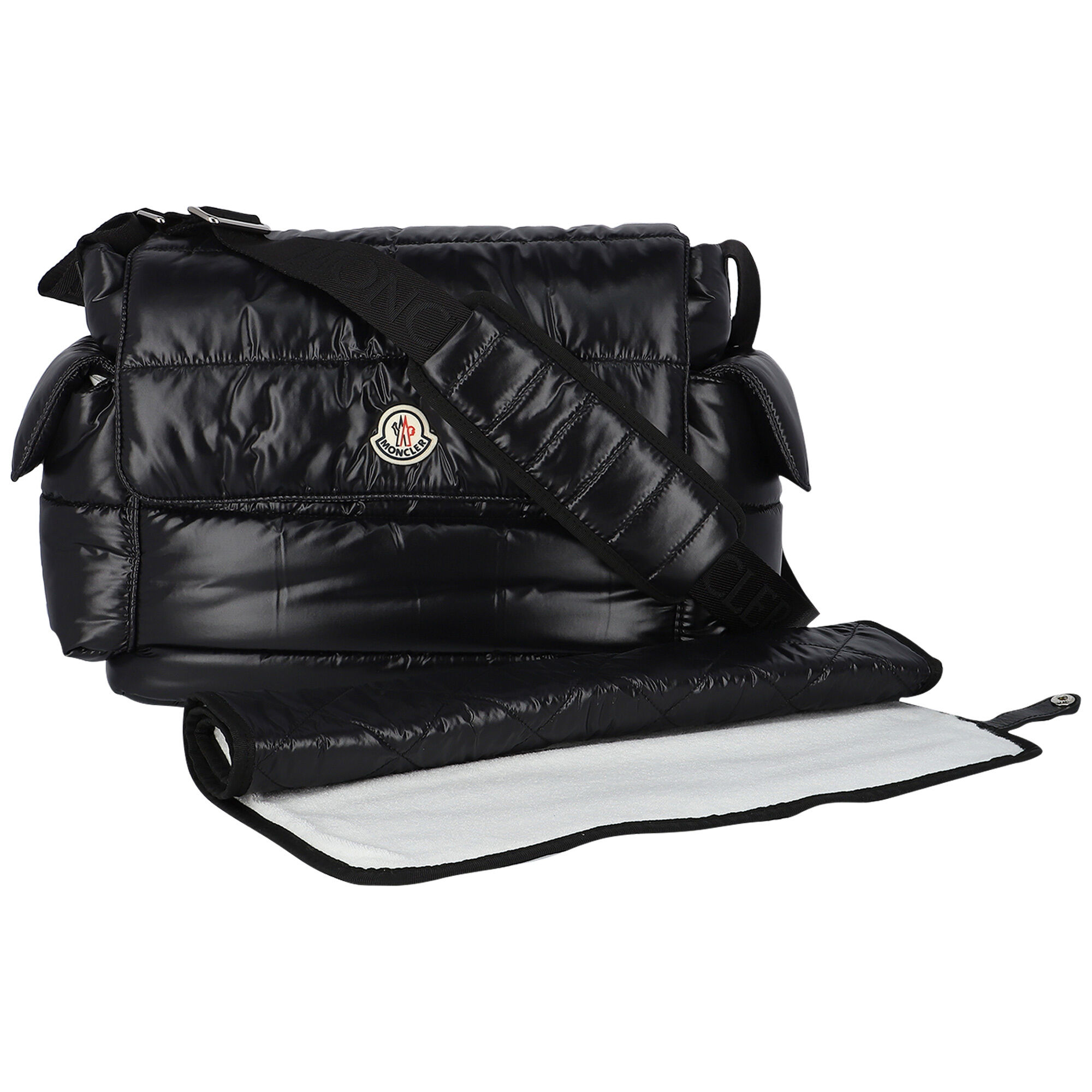 Moncler Enfant Black Logo Baby Changing Bag Junior Couture USA