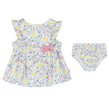 Tutto Piccolo Baby Girls Pink & Yellow Floral Dress Set, 1 Baby Girls Pink & Yellow Floral Dress Set