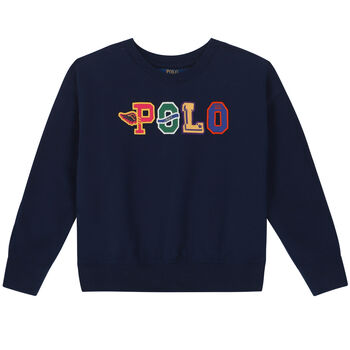 Girls Navy Logo Sweatshirt