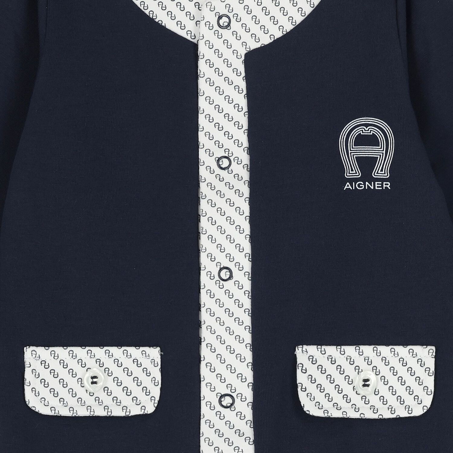 Baby Boys Navy Blue Logo Babygrow, 3, hi-res