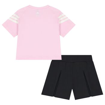 Girls Pink & Black Minnie Mouse Disney Shorts Set