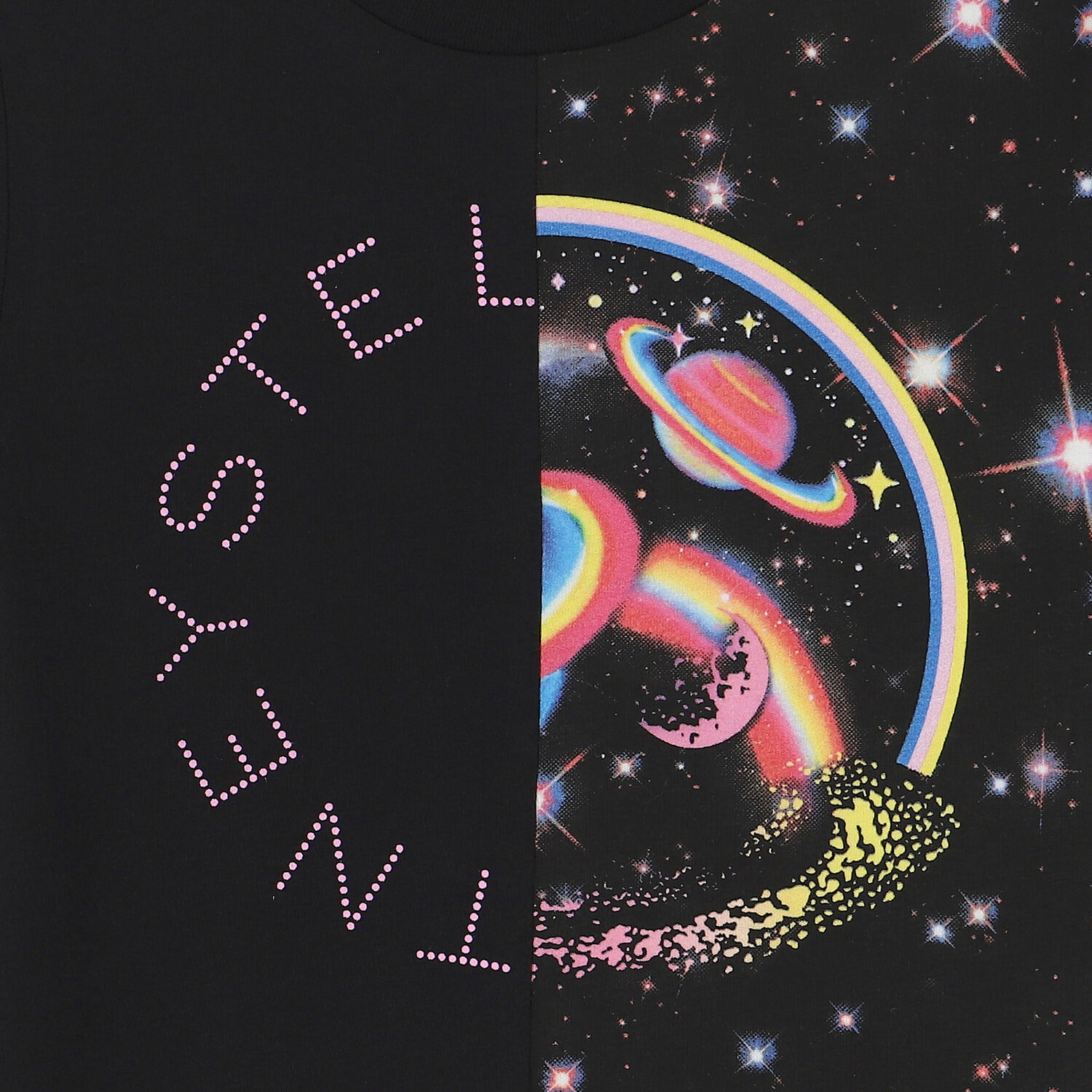 تيشيرت بالشعار باللون الاسود للبنات, 1, hi-res image number null