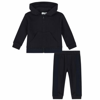 Younger Boys Navy Logo Tracksuit