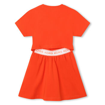 فستان بالشعار باللون البرتقالي 