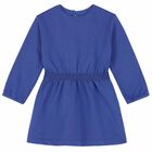 Younger Girls Blue Logo Dress, 1, hi-res
