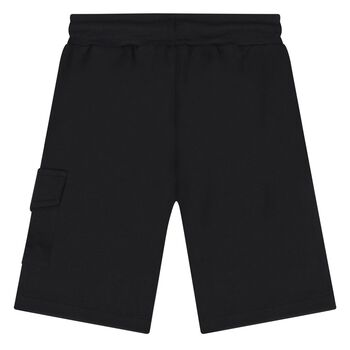 Younger Boys Black Logo Shorts 