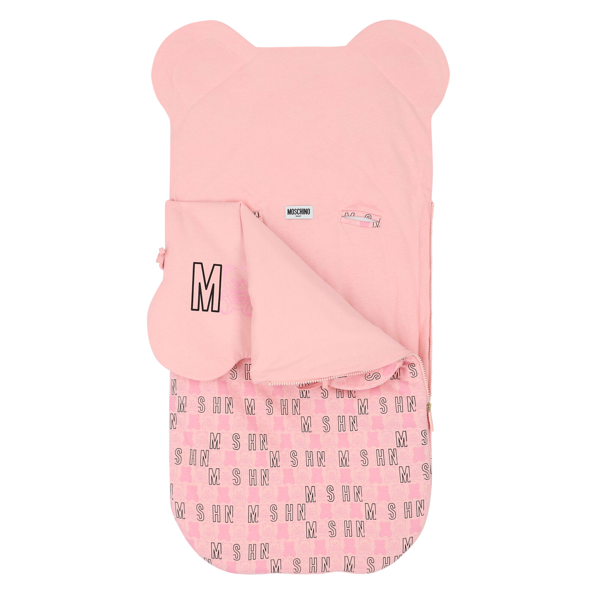 Moschino Girls Pink Teddy Logo Baby Nest | Junior Couture