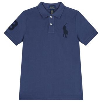 Boys Navy Blue Logo Polo Shirt