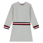 Girls Grey Logo Dress, 2, hi-res