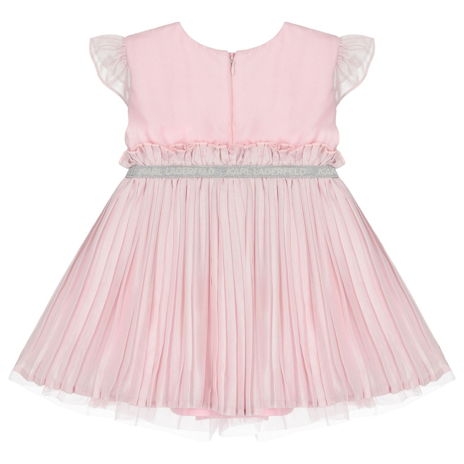Girls Pink Logo Pleated Dress, 1, hi-res image number null