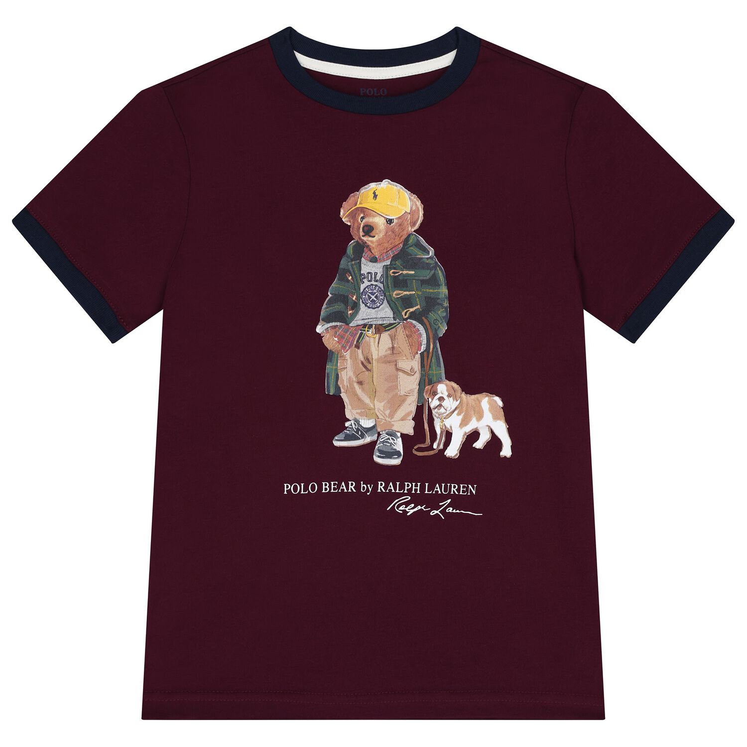 Boys Burgundy Polo Bear T-Shirt, 1, hi-res image number null