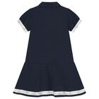 Girls Navy Blue Logo Dress, 1, hi-res