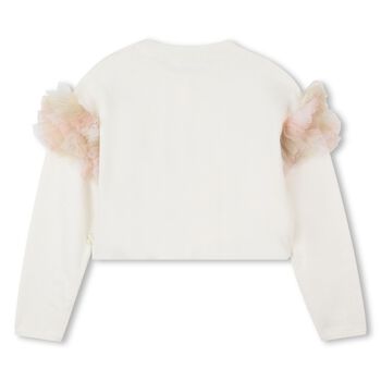 Girls Ivory Knitted Cardigan