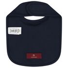 Baby Boys Navy Blue & Gold Logo Baby Bib, 3, hi-res