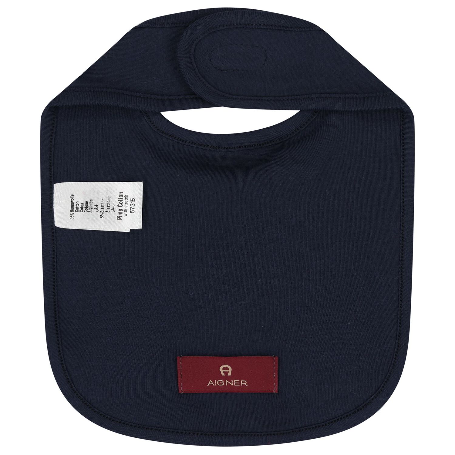 Baby Boys Navy Blue & Gold Logo Baby Bib, 3, hi-res