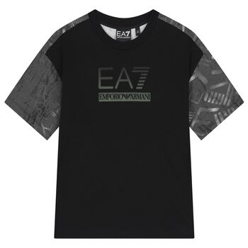 Boys Black & Grey Logo T-Shirt