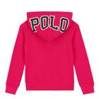 Girls Pink Logo Hooded Top, 1, hi-res