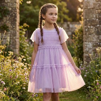 Girls Lilac Tulle Dress