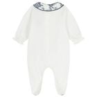 Baby Boys White & Navy Blue Babygrow, 2, hi-res
