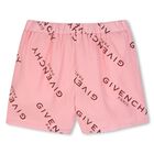 Girls Pink Logo Shorts Set, 1, hi-res
