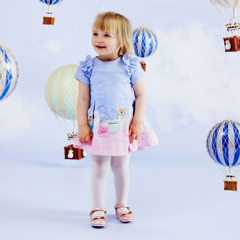 Girls Blue & Pink Bag Dress