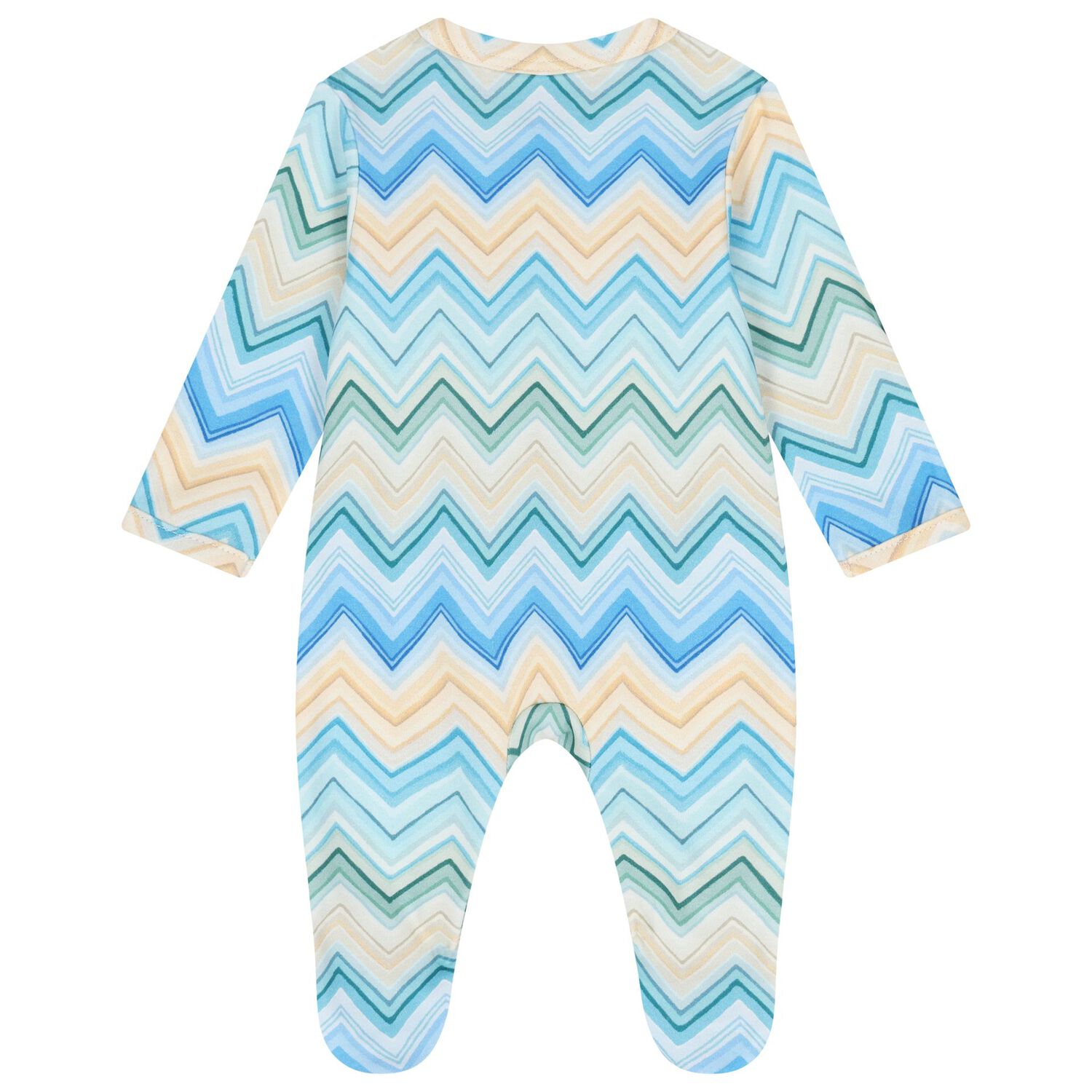 Blue & Yellow Zig Zag Babygrow Set, 1, hi-res