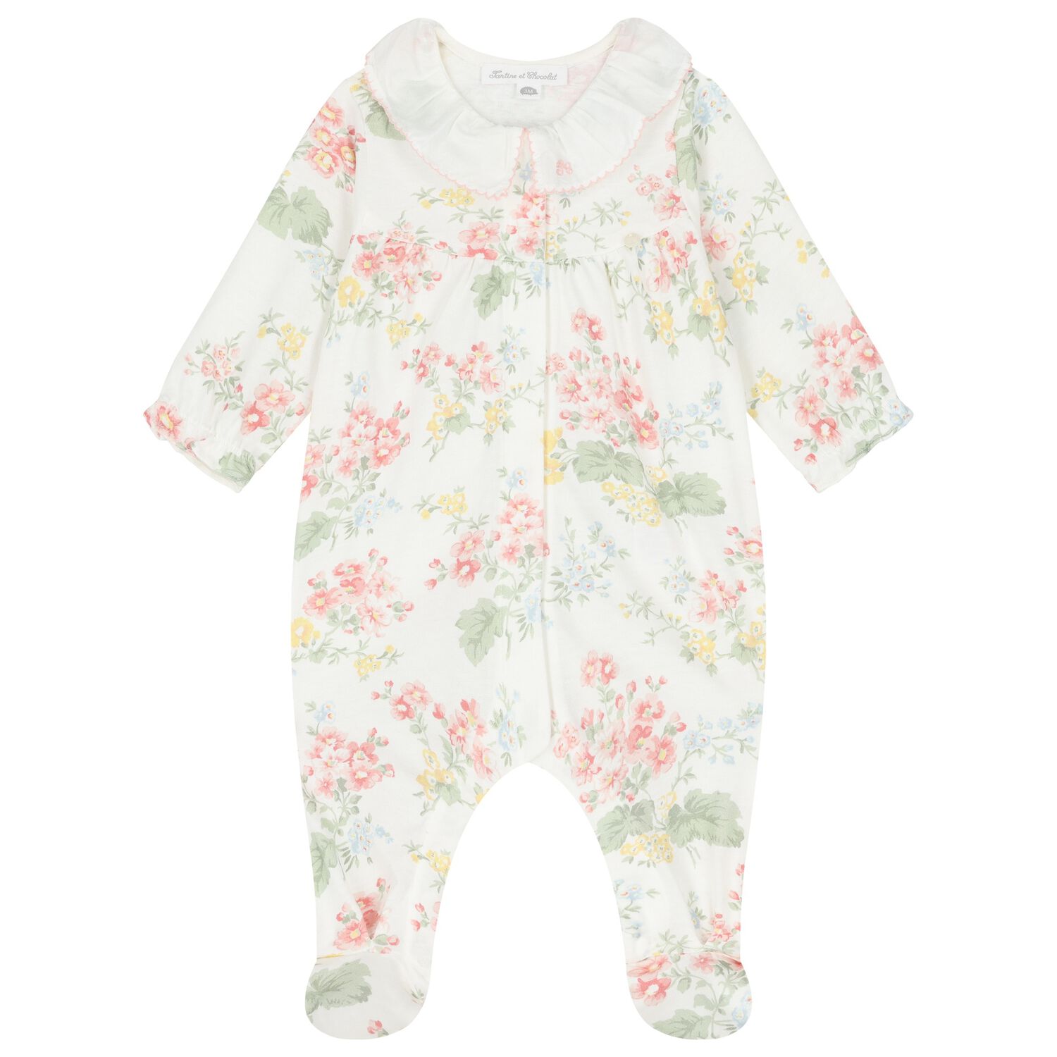 Baby Girls Ivory Floral Babygrow, 2, hi-res