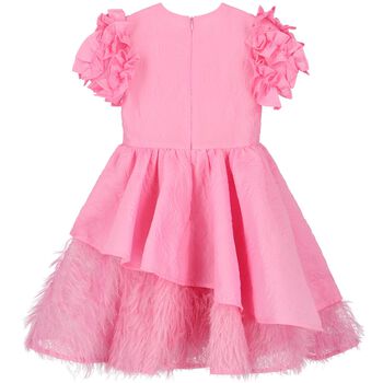 Girls Pink Ruffle Peplum Dress