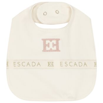 Baby Girls Ivory Logo Bib