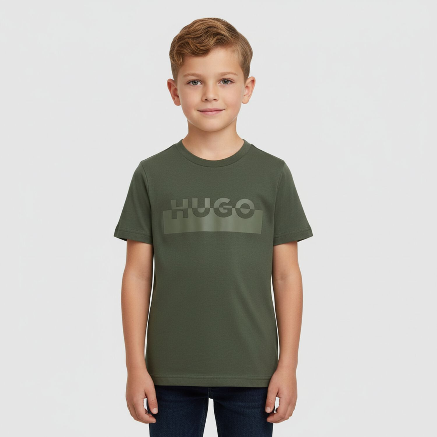 Boys Green Logo T-Shirt, 4, hi-res image number null