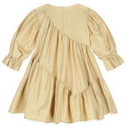 Girls Gold Tiered Dress, 1, hi-res