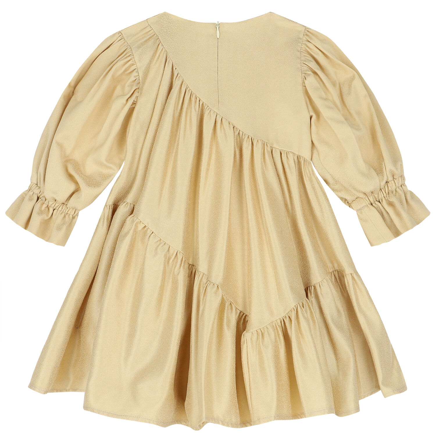 Girls Gold Tiered Dress, 1, hi-res image number null