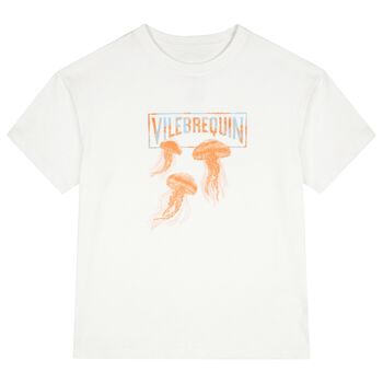 Boys White Logo Jelly Fish T-Shirt