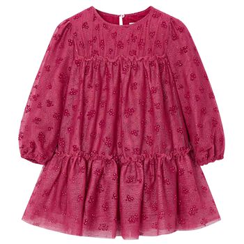 Girls Pink Heart Tulle Dress