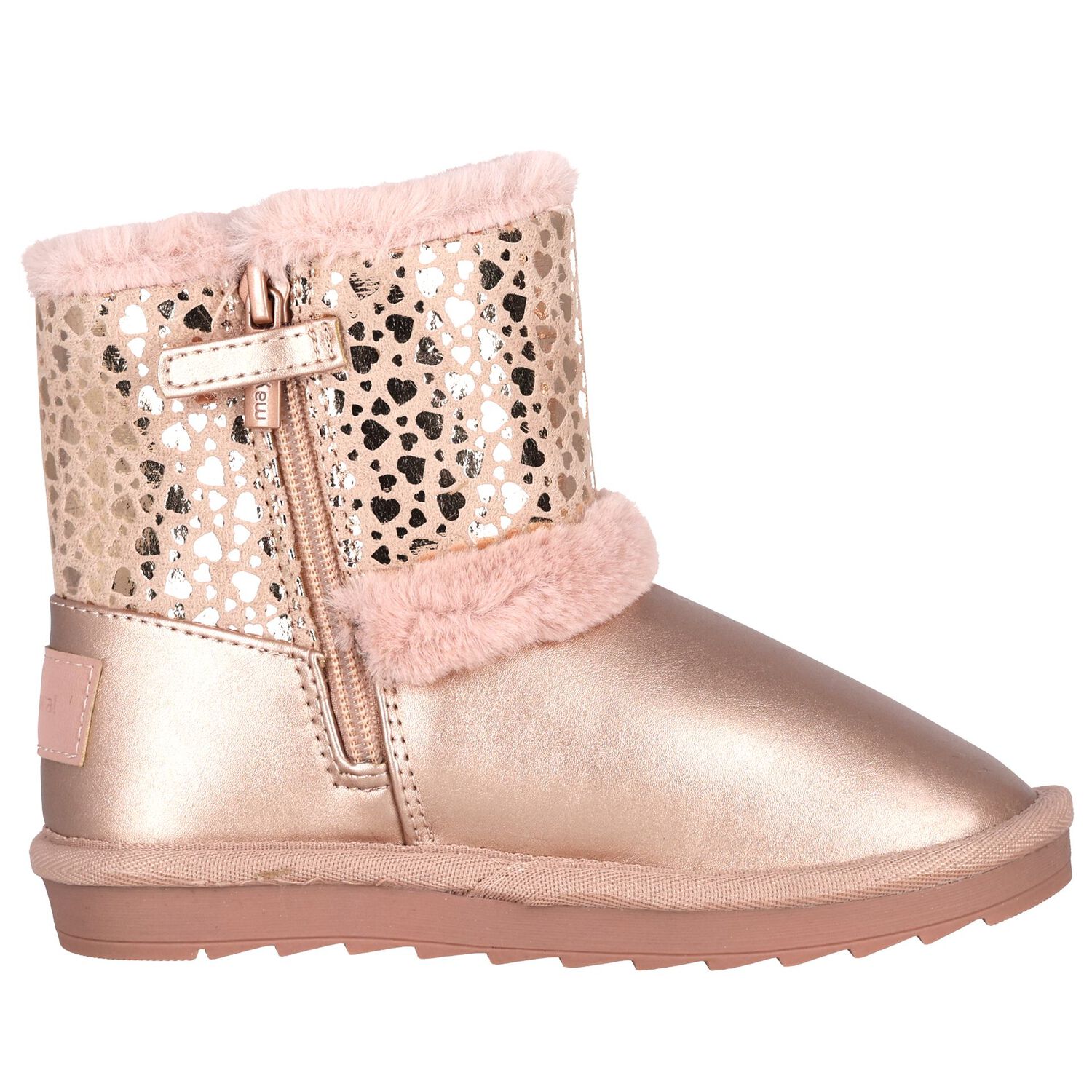 Girls Pink Faux Leather Boots, 1, hi-res image number null