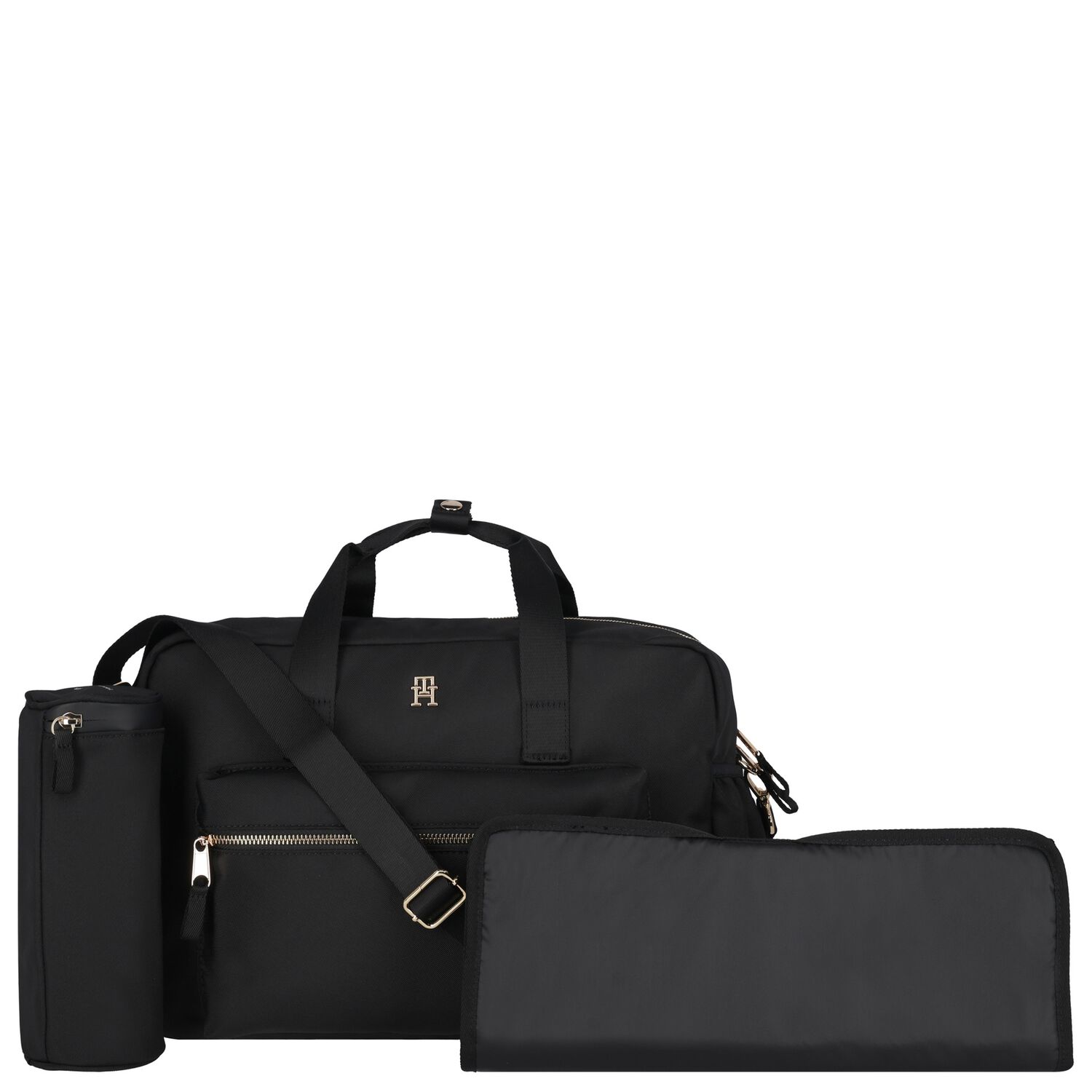 حقيبة تغيير حفاضات الأطفال بشعار باللون الكحلي, 1, hi-res