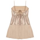 Girls Gold Pleated Dress, 1, hi-res