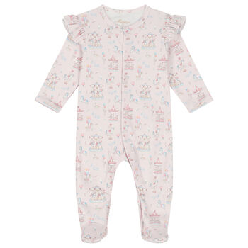 Baby Girls Pink Carousel Babygrow