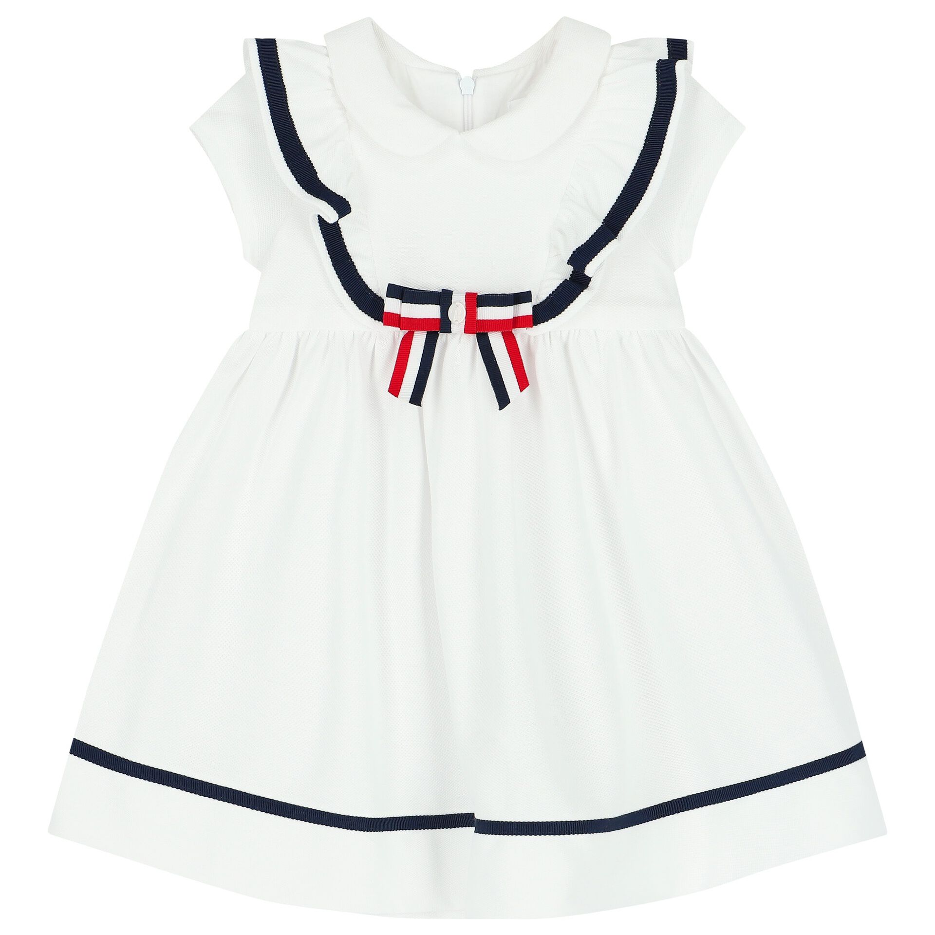 Patachou bow-detail ruffled dress - Blue