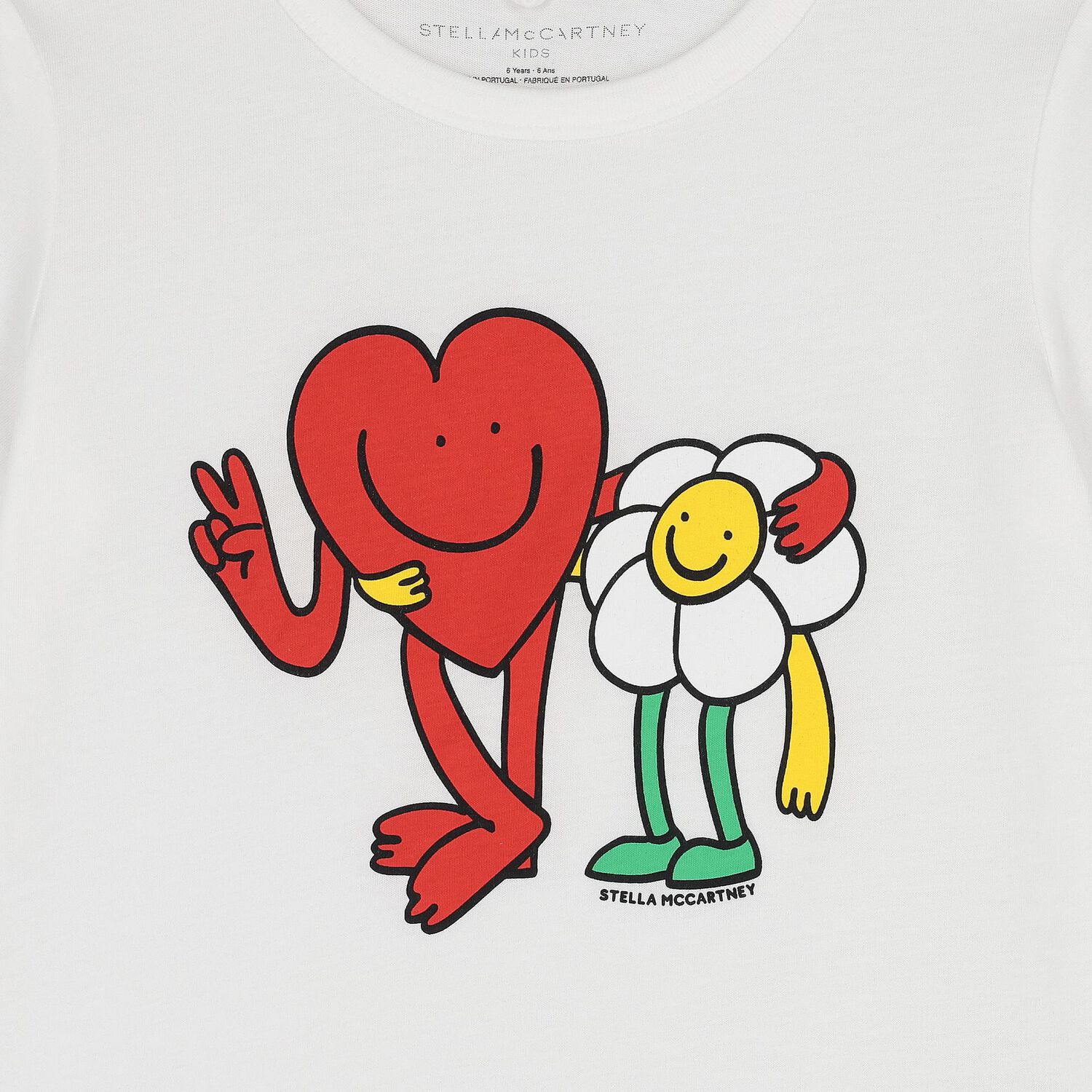 Girls White Heart & Flower T-Shirt, 1, hi-res image number null