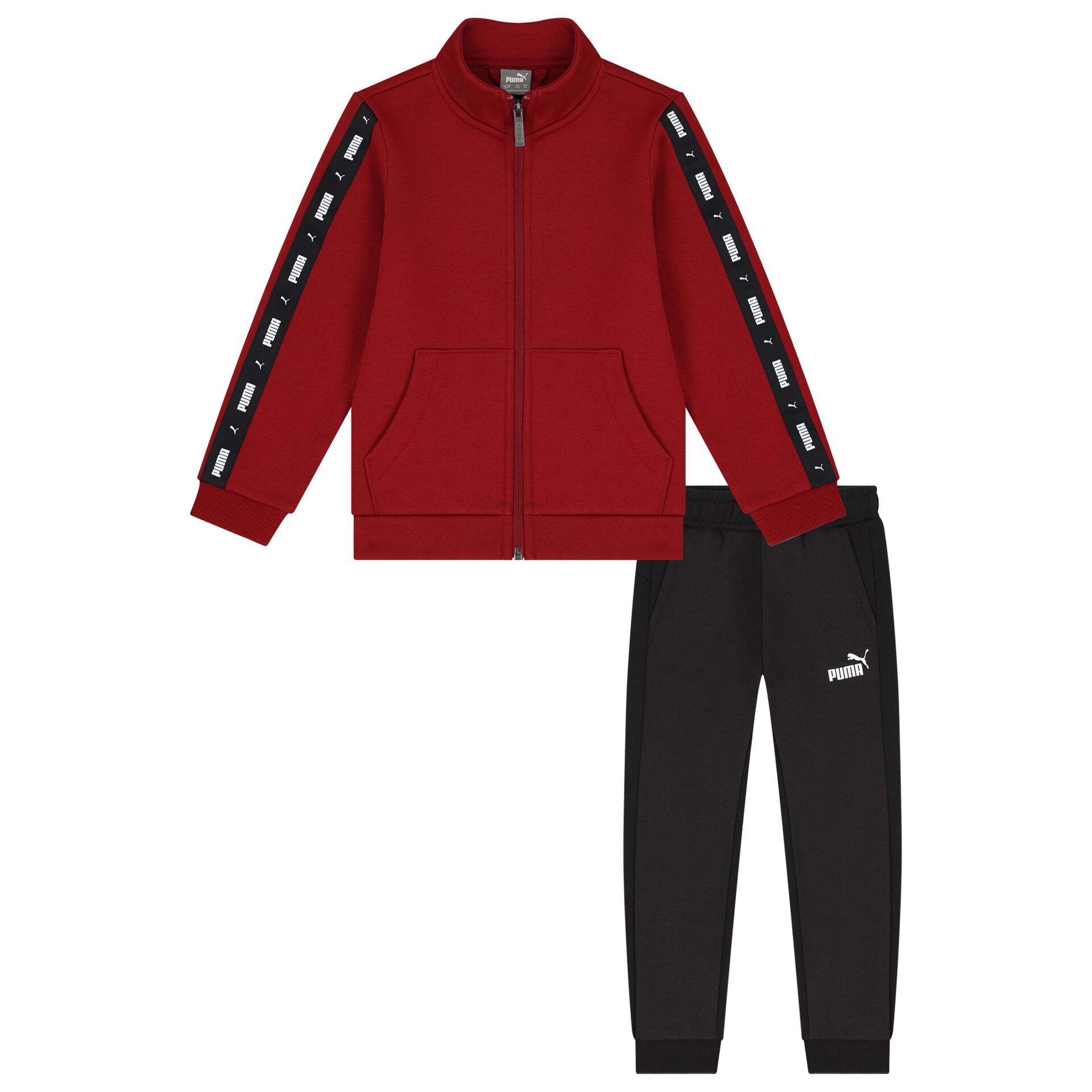 Puma Boys Red Black Logo Tracksuit Junior Couture USA