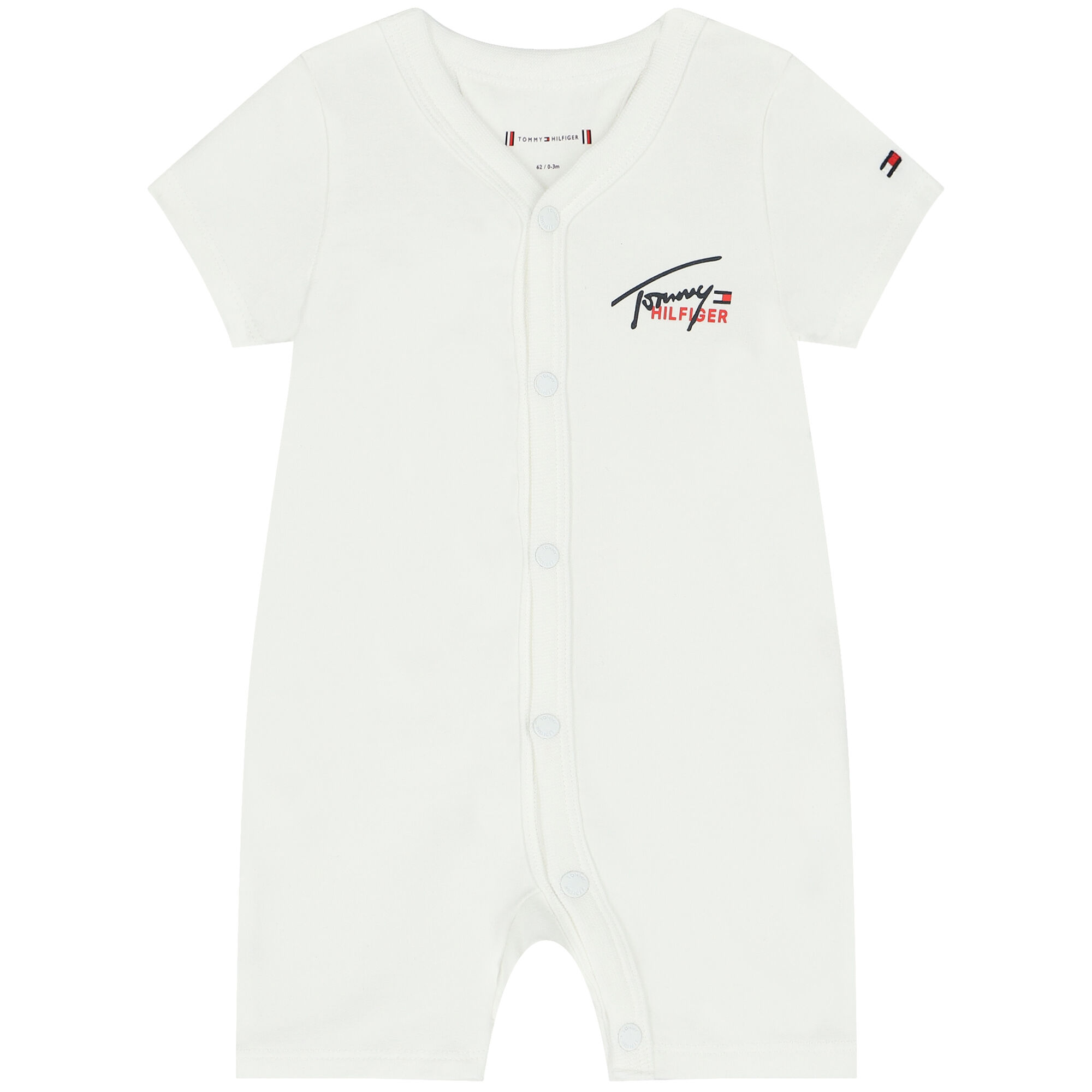 Tommy Hilfiger Baby Boys White Logo Romper Junior Couture