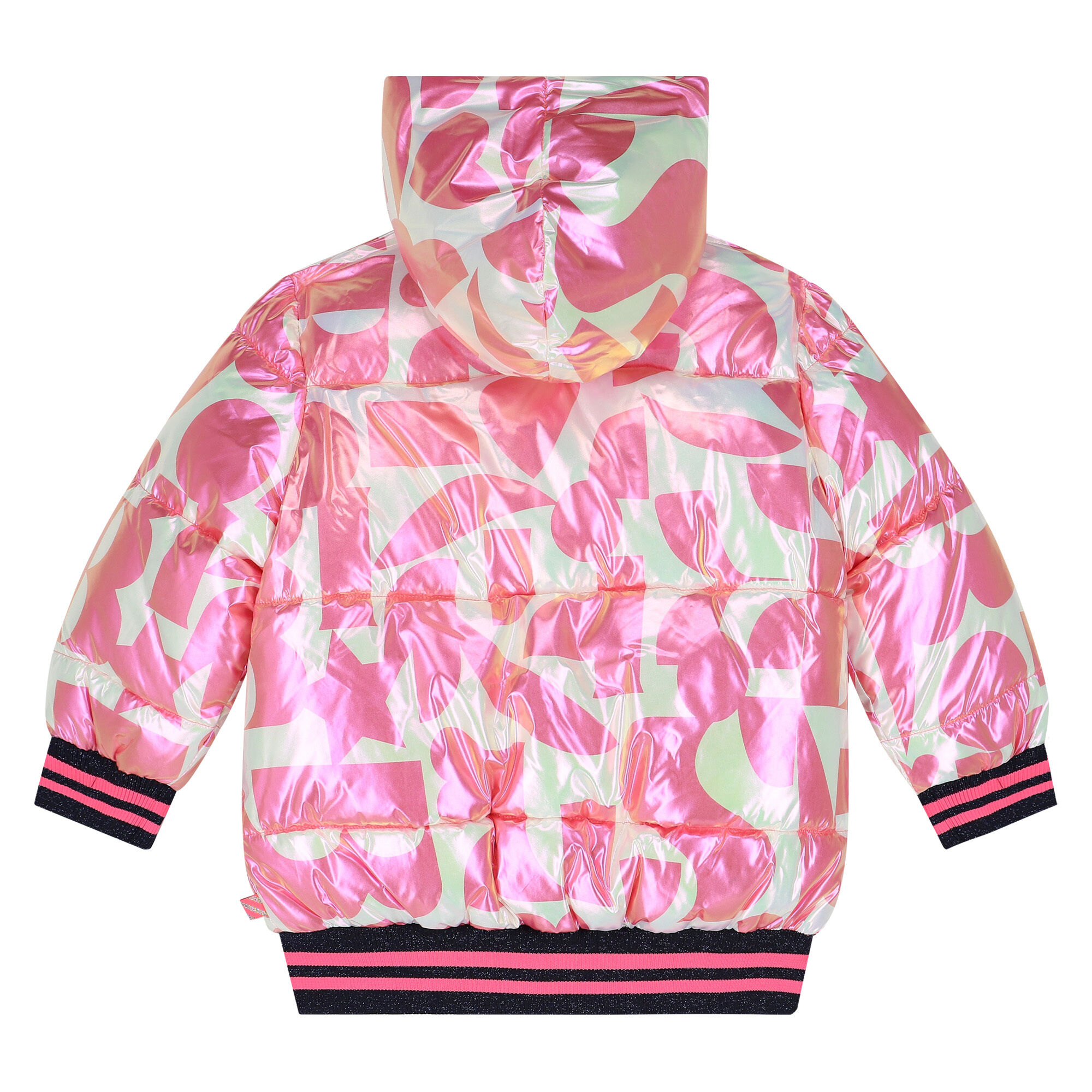 BILLIEBLUSH Girls Pink Ivory Puffer Jacket Junior Couture