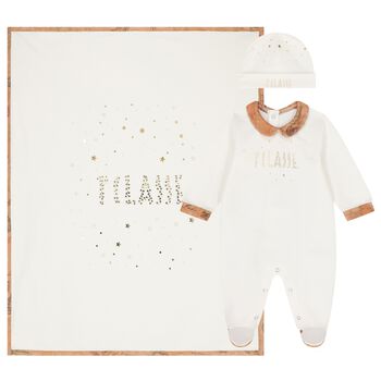 Ivory & Beige Geo Map Babygrow Gift Set 