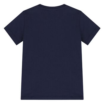 Younger Boys Navy Blue Logo T-Shirt