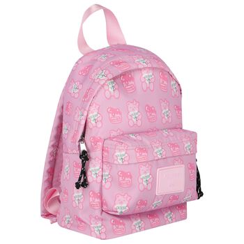 حقيبة ظهر بنات بالشعار باللون الوردى