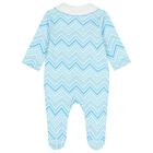 Baby Boys Blue Zig Zag Babygrow , 6, hi-res
