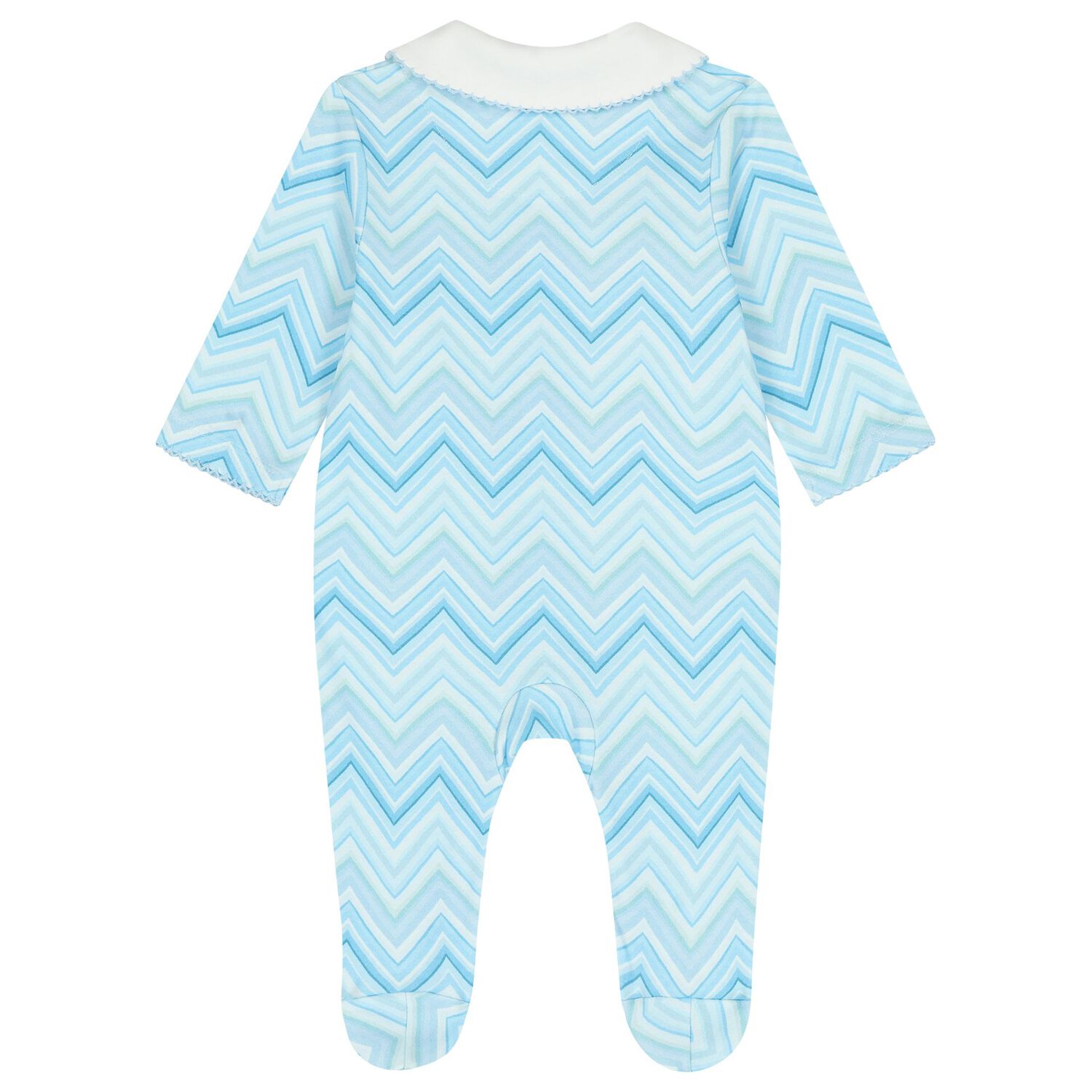 Baby Boys Blue Zig Zag Babygrow , 6, hi-res